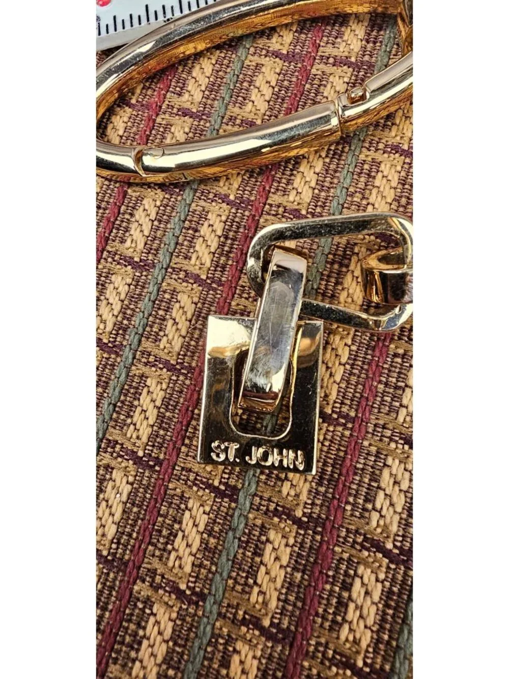 St. John Gold Chain & Navy Leather Belt 35 Inches
